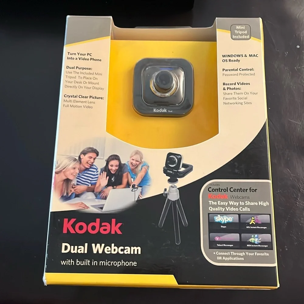 Brand New! Kodak Dual Webcam D101 Pack With Built In Microphone For Video Calls